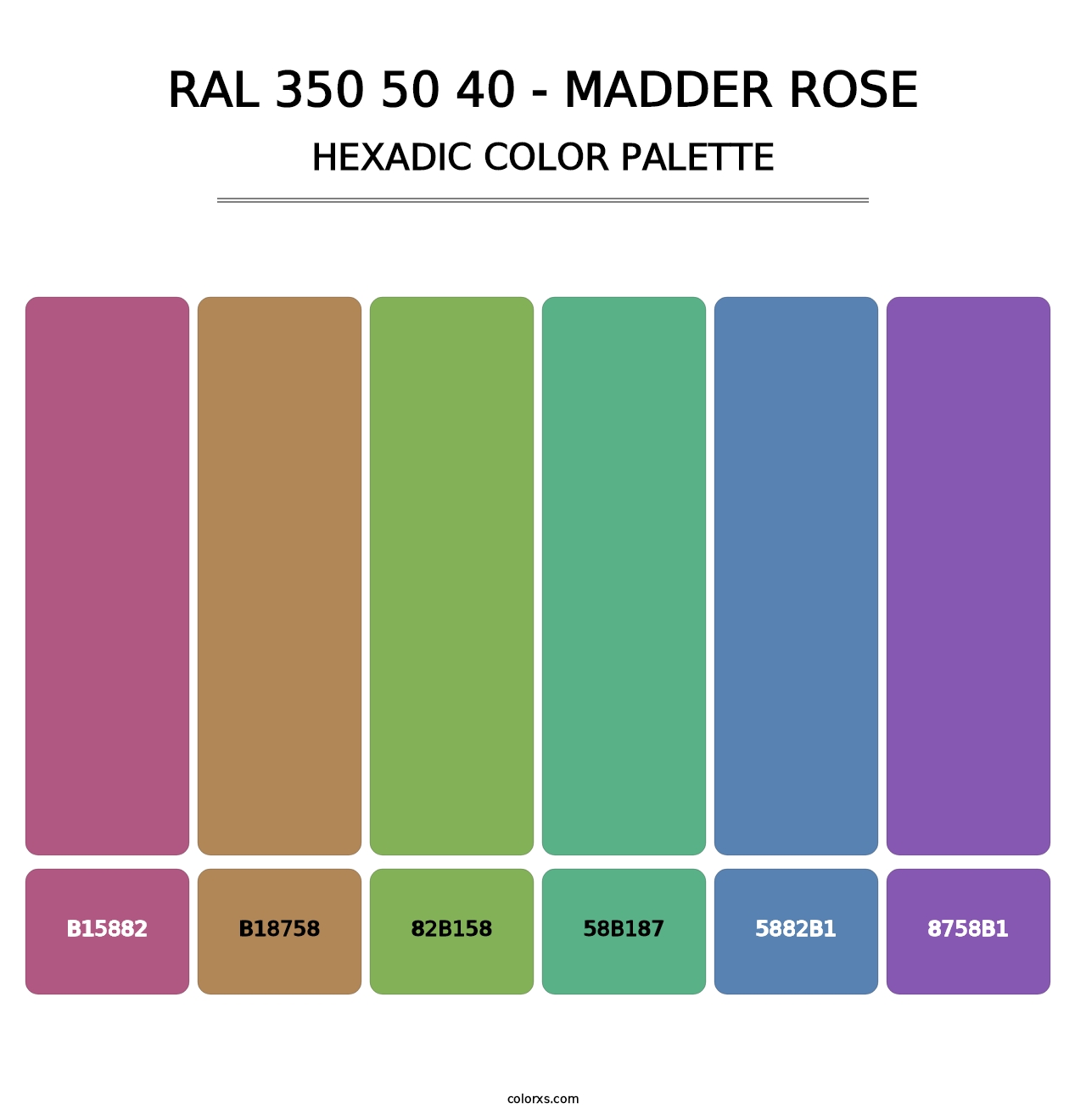 RAL 350 50 40 - Madder Rose - Hexadic Color Palette