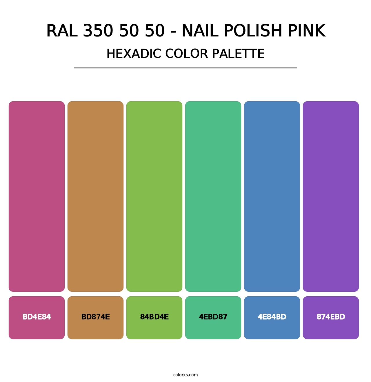 RAL 350 50 50 - Nail Polish Pink - Hexadic Color Palette