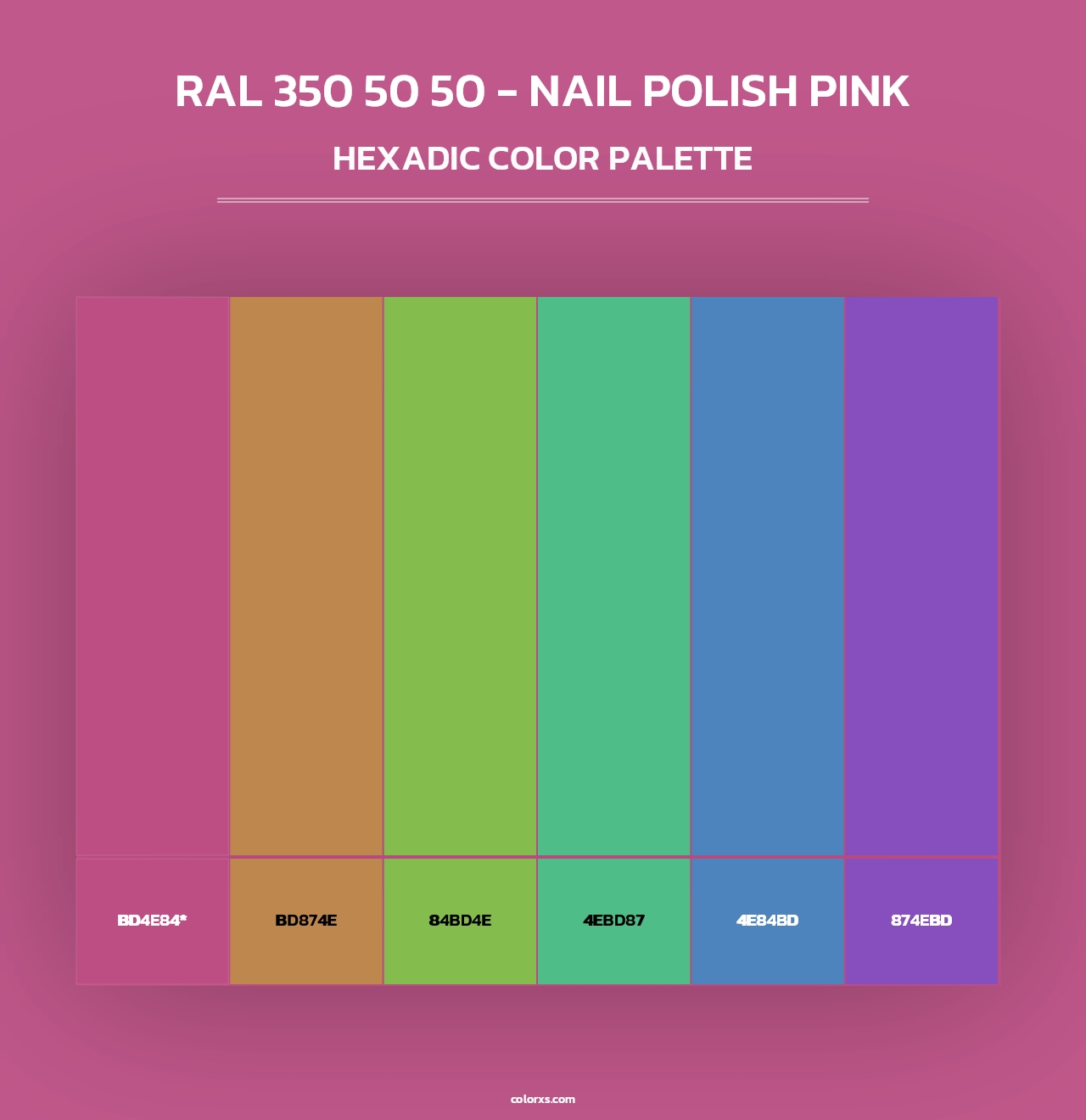 RAL 350 50 50 - Nail Polish Pink - Hexadic Color Palette