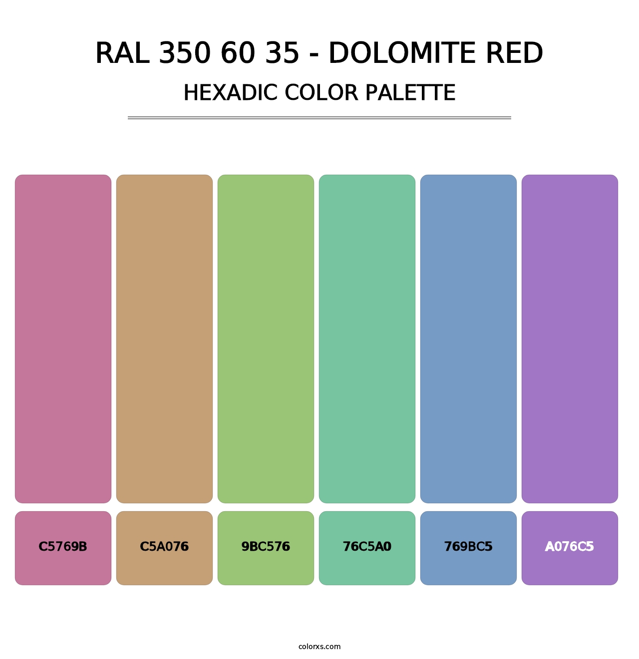RAL 350 60 35 - Dolomite Red - Hexadic Color Palette