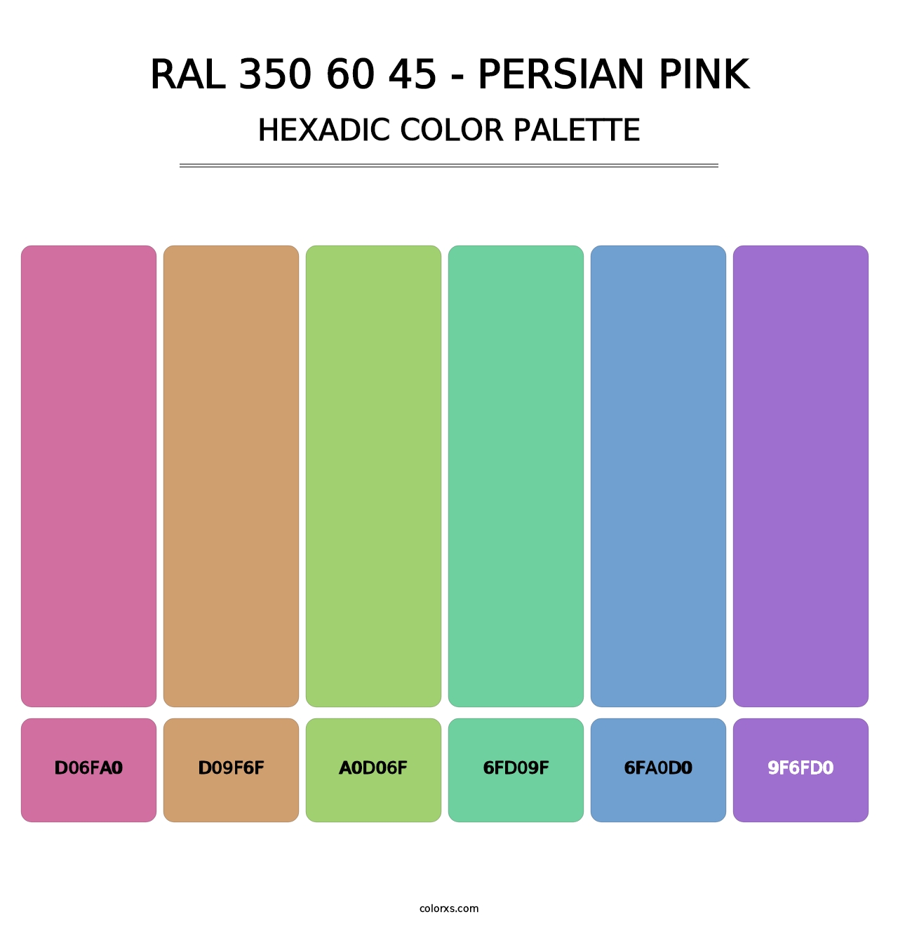 RAL 350 60 45 - Persian Pink - Hexadic Color Palette