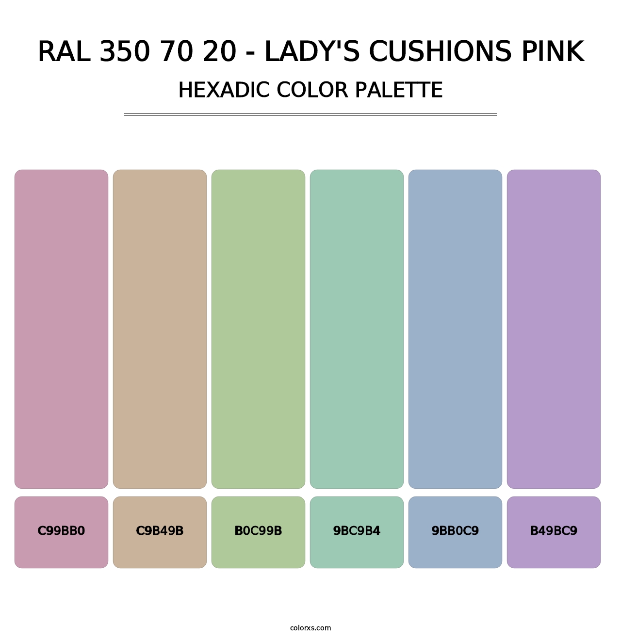 RAL 350 70 20 - Lady's Cushions Pink - Hexadic Color Palette