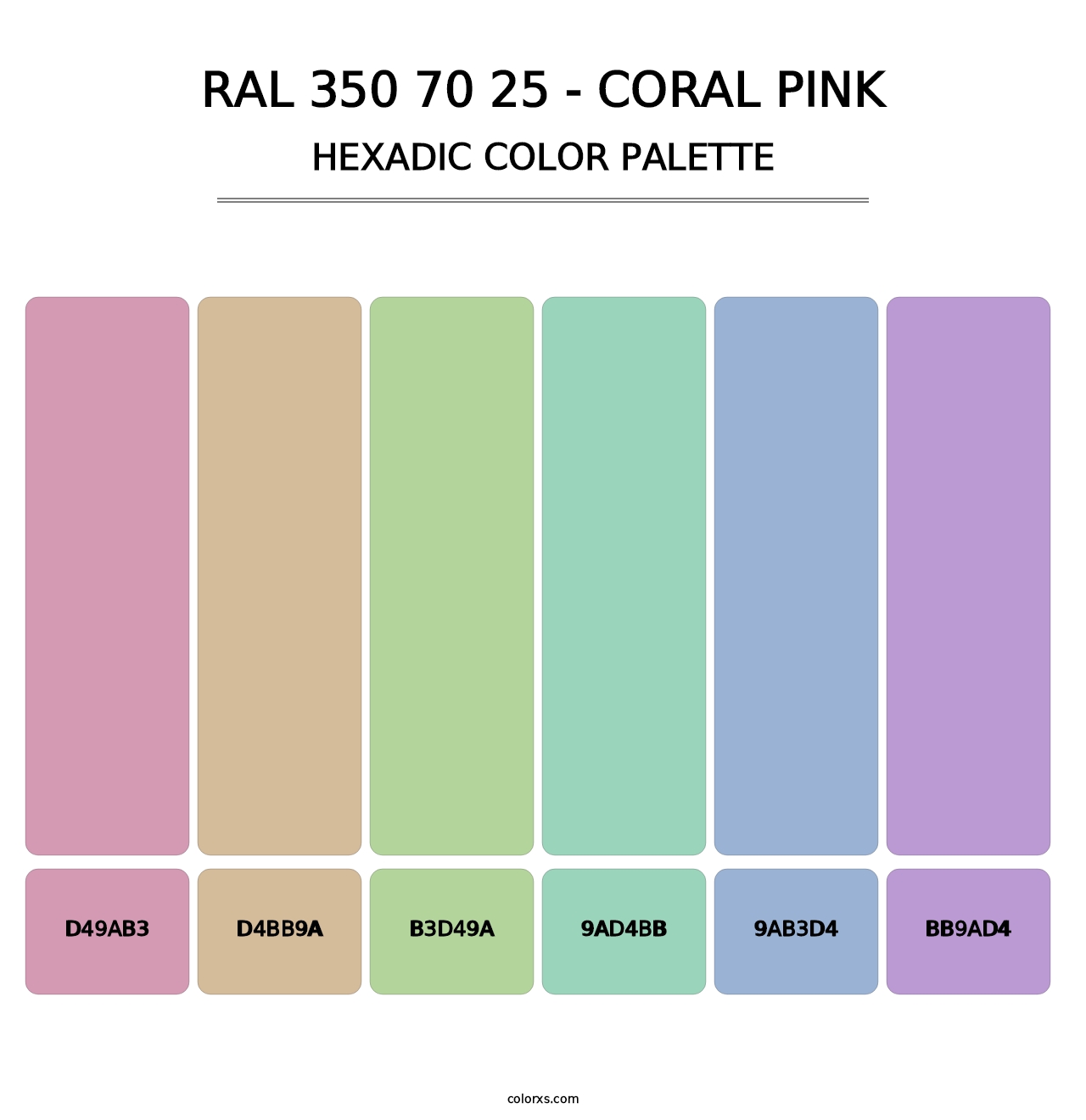 RAL 350 70 25 - Coral Pink - Hexadic Color Palette