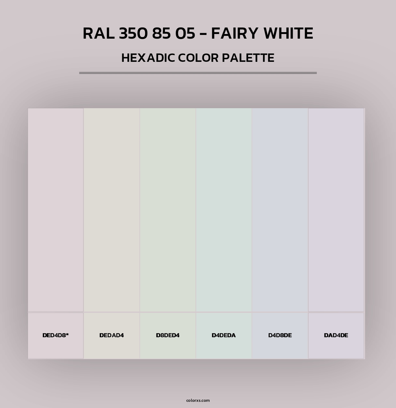 RAL 350 85 05 - Fairy White - Hexadic Color Palette