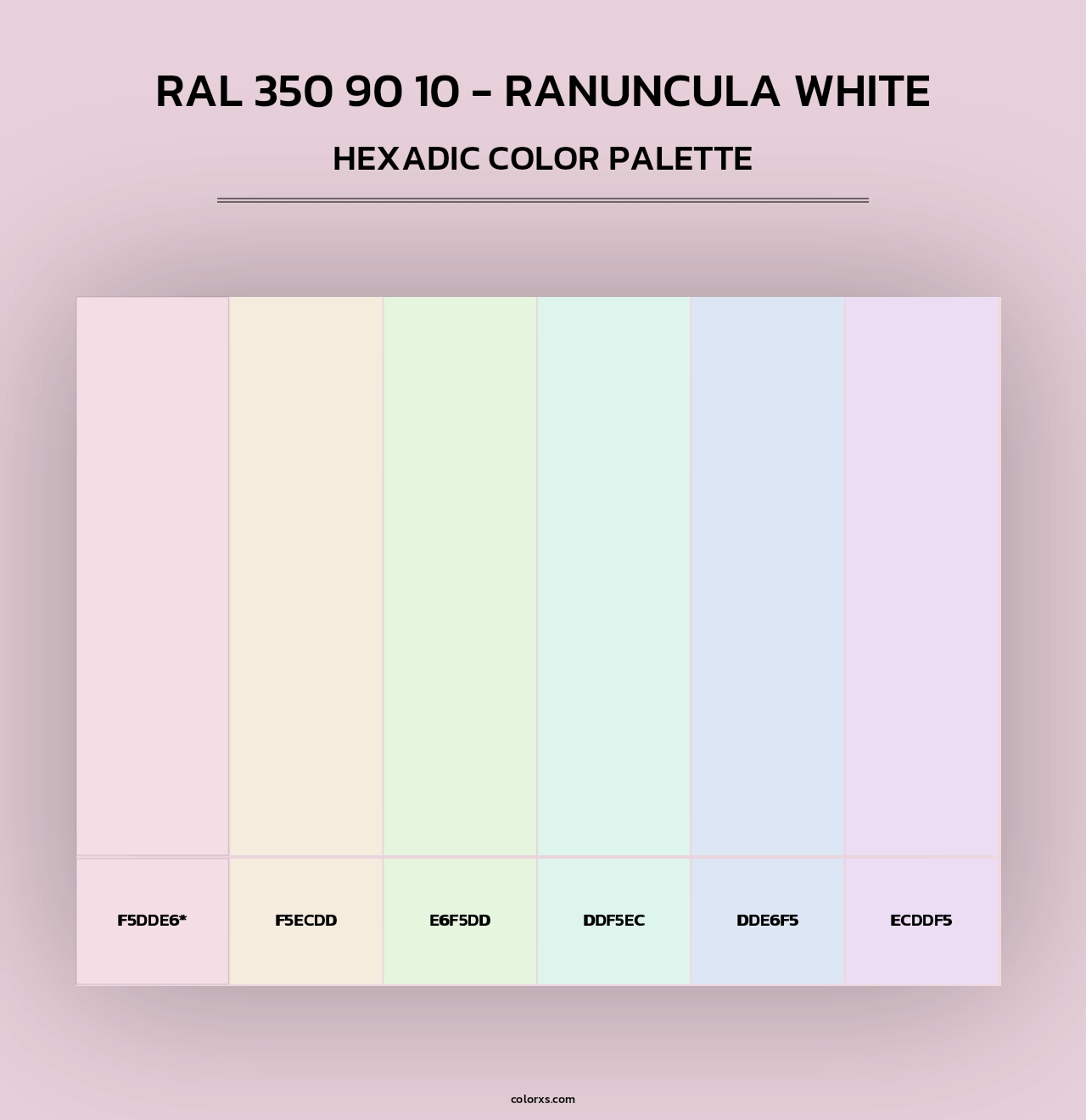 RAL 350 90 10 - Ranuncula White - Hexadic Color Palette