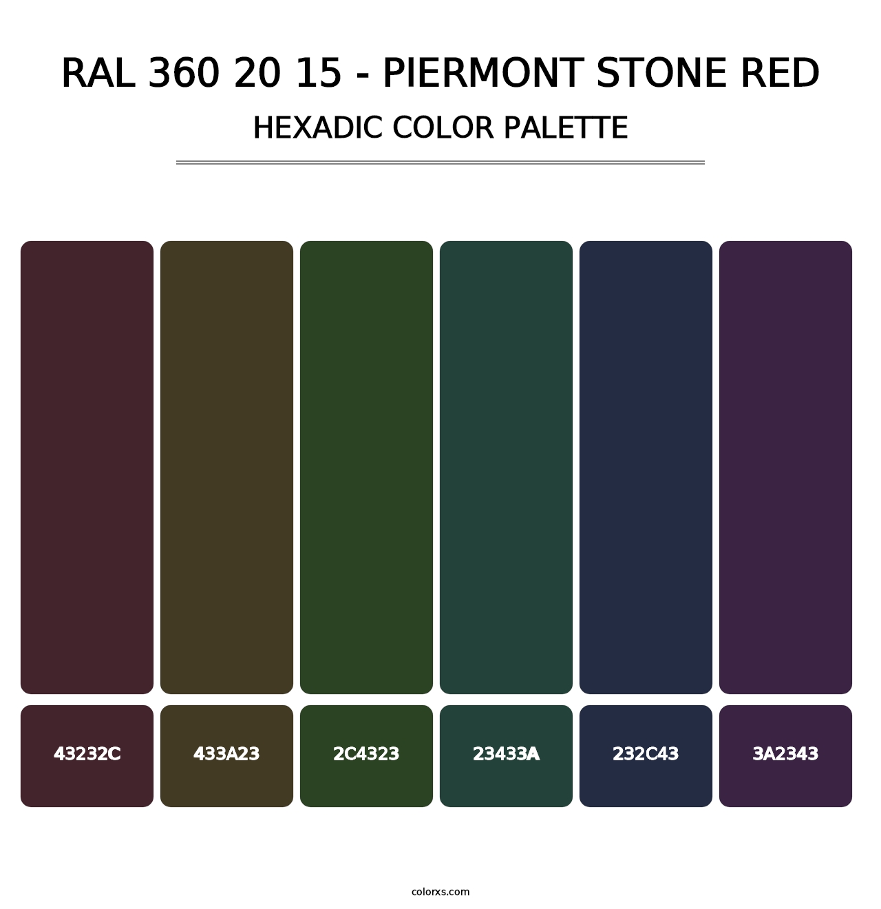 RAL 360 20 15 - Piermont Stone Red - Hexadic Color Palette