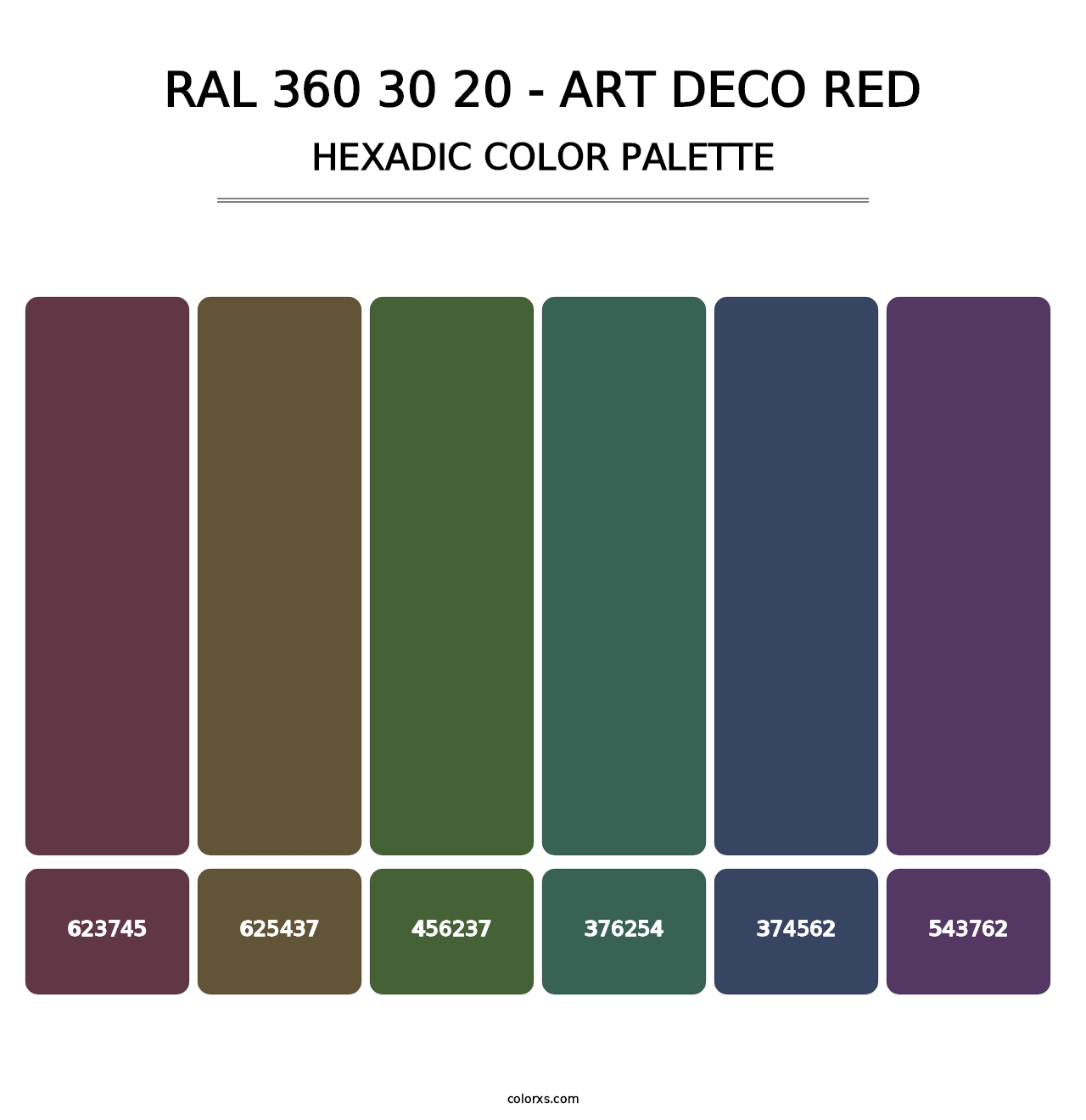 RAL 360 30 20 - Art Deco Red - Hexadic Color Palette