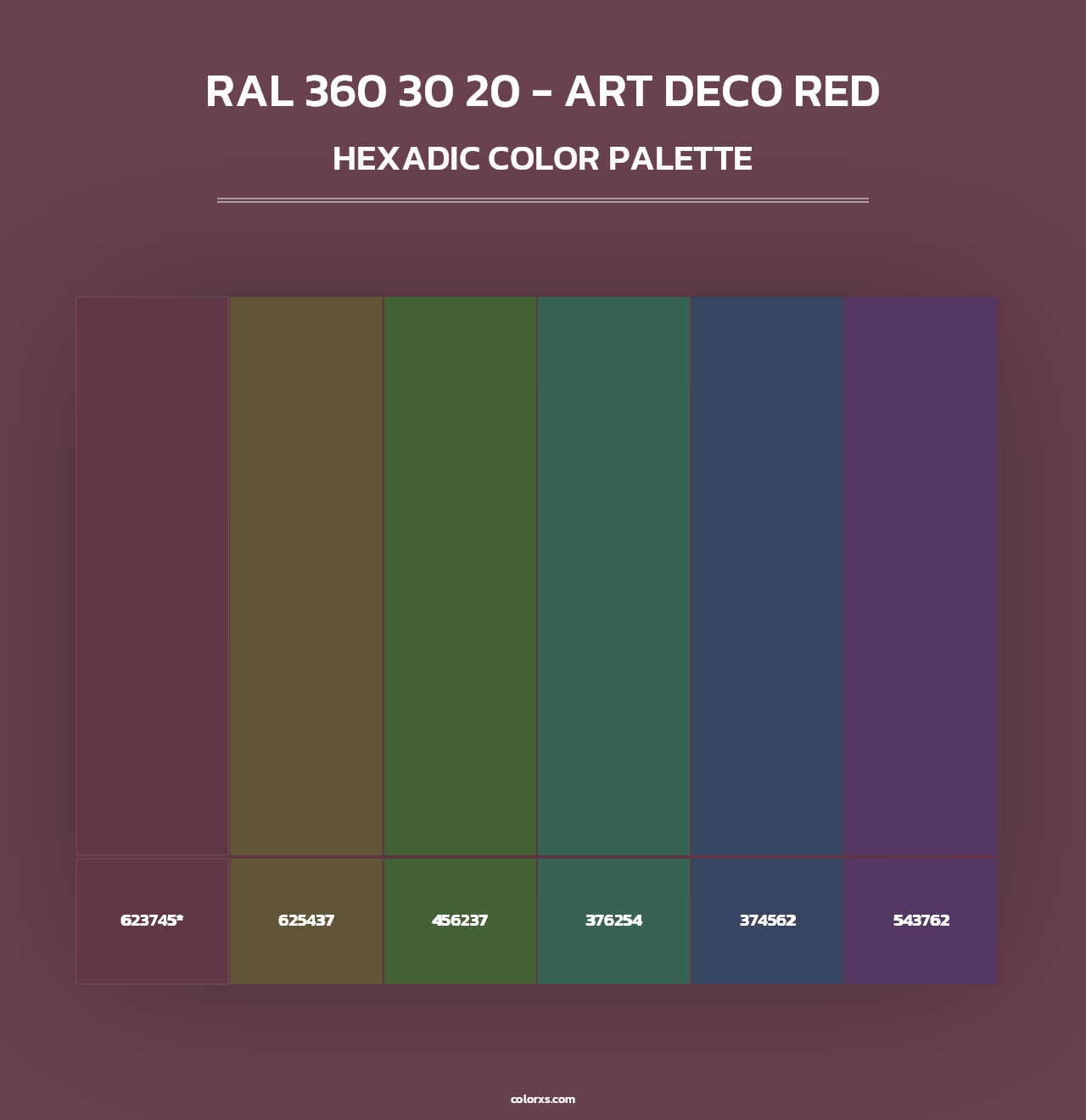 RAL 360 30 20 - Art Deco Red - Hexadic Color Palette
