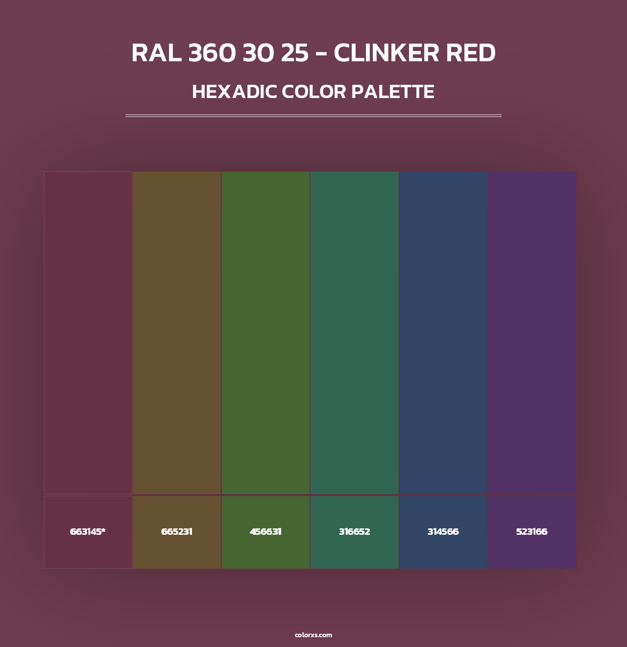 RAL 360 30 25 - Clinker Red - Hexadic Color Palette