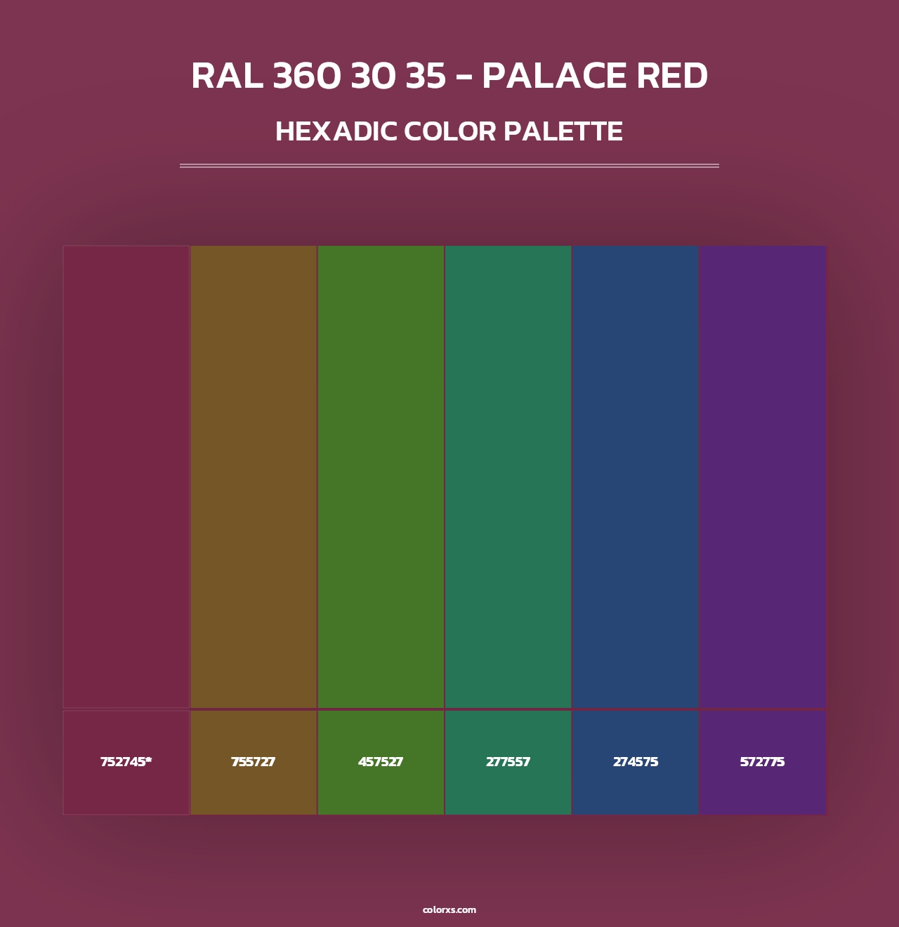 RAL 360 30 35 - Palace Red - Hexadic Color Palette