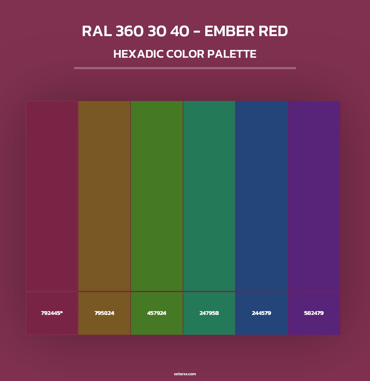 RAL 360 30 40 - Ember Red - Hexadic Color Palette