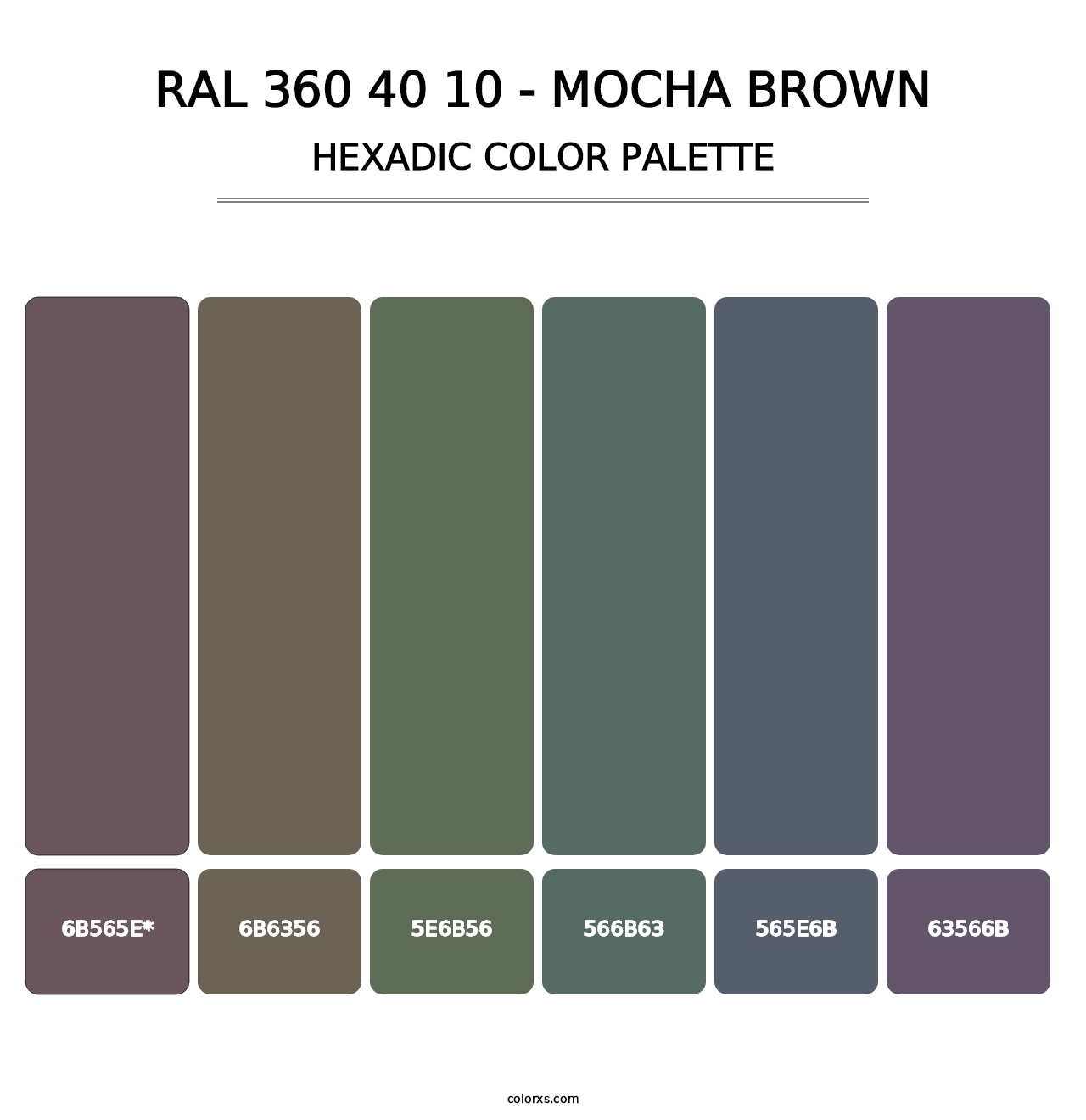RAL 360 40 10 - Mocha Brown - Hexadic Color Palette