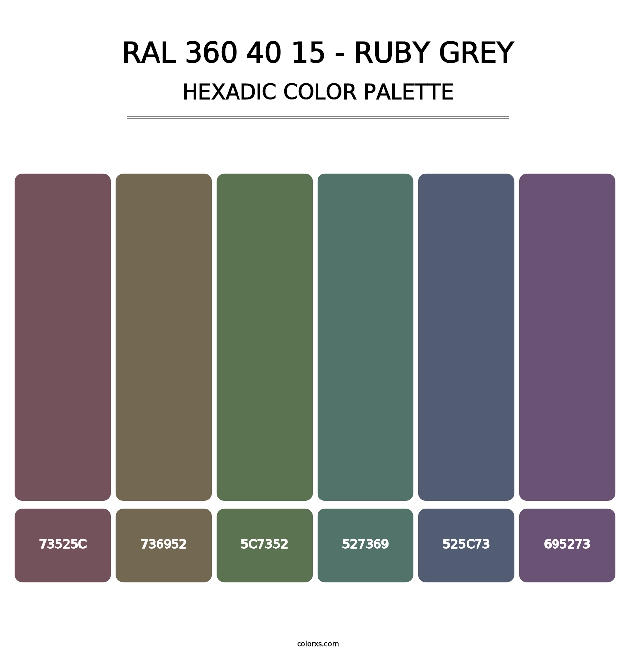 RAL 360 40 15 - Ruby Grey - Hexadic Color Palette