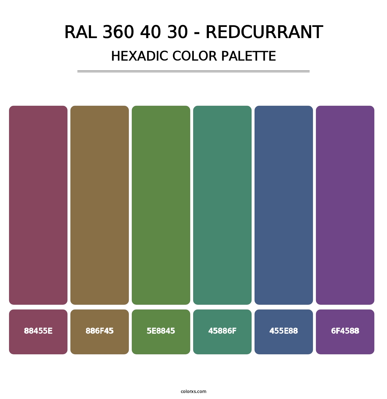 RAL 360 40 30 - Redcurrant - Hexadic Color Palette