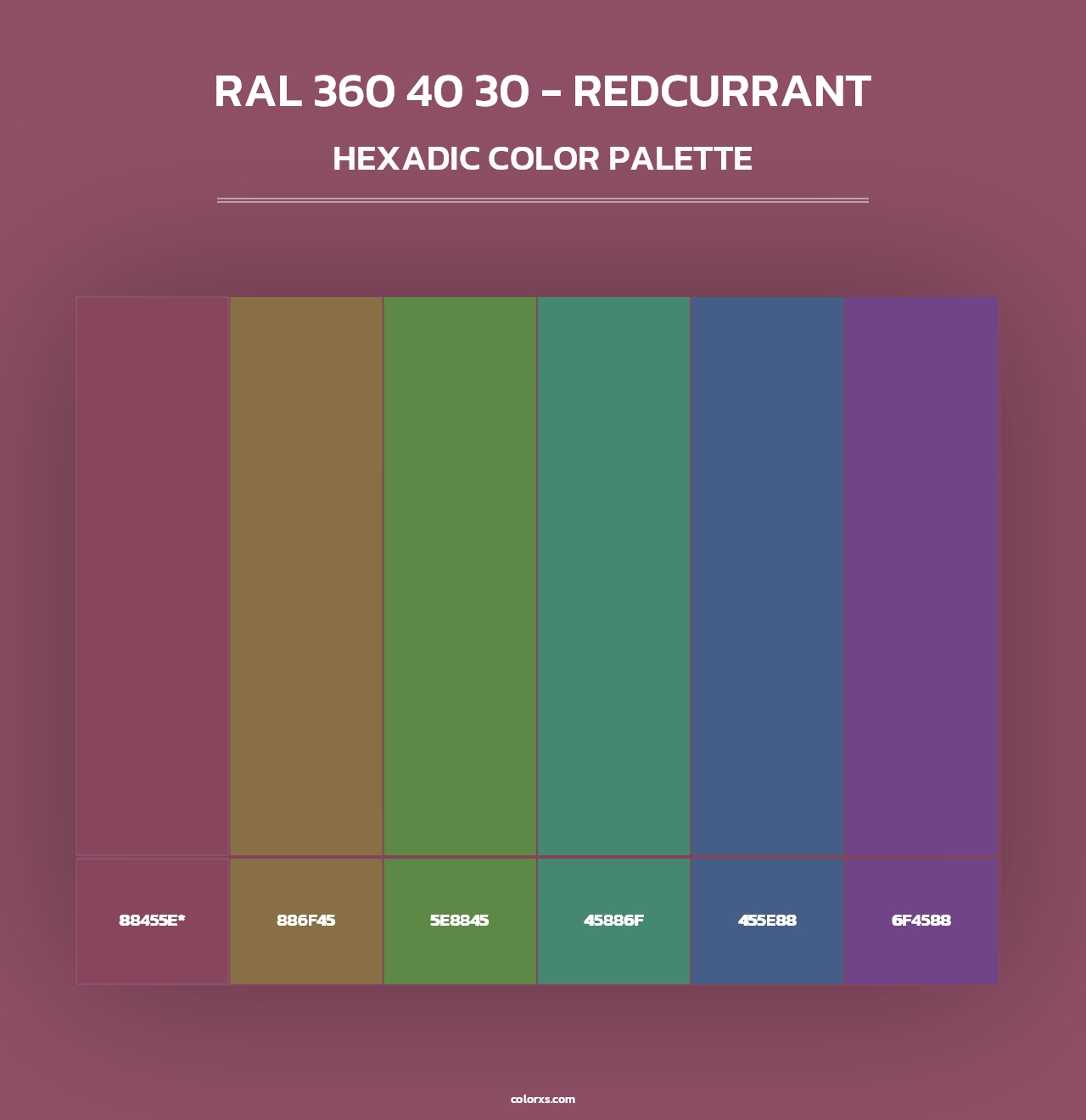 RAL 360 40 30 - Redcurrant - Hexadic Color Palette