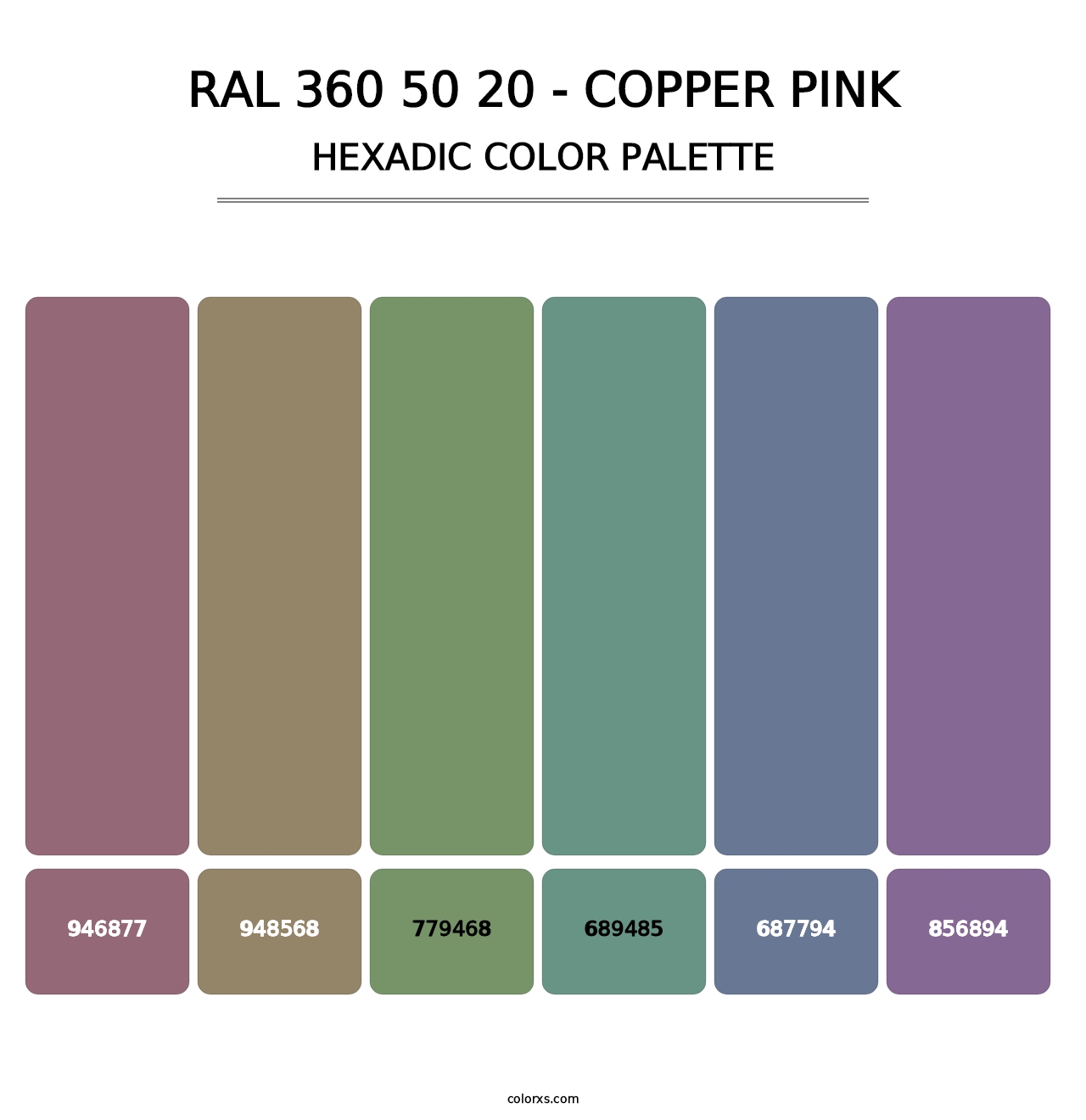 RAL 360 50 20 - Copper Pink - Hexadic Color Palette