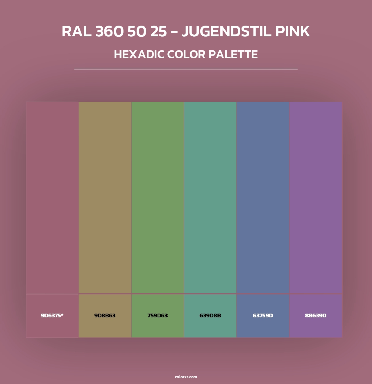 RAL 360 50 25 - Jugendstil Pink - Hexadic Color Palette