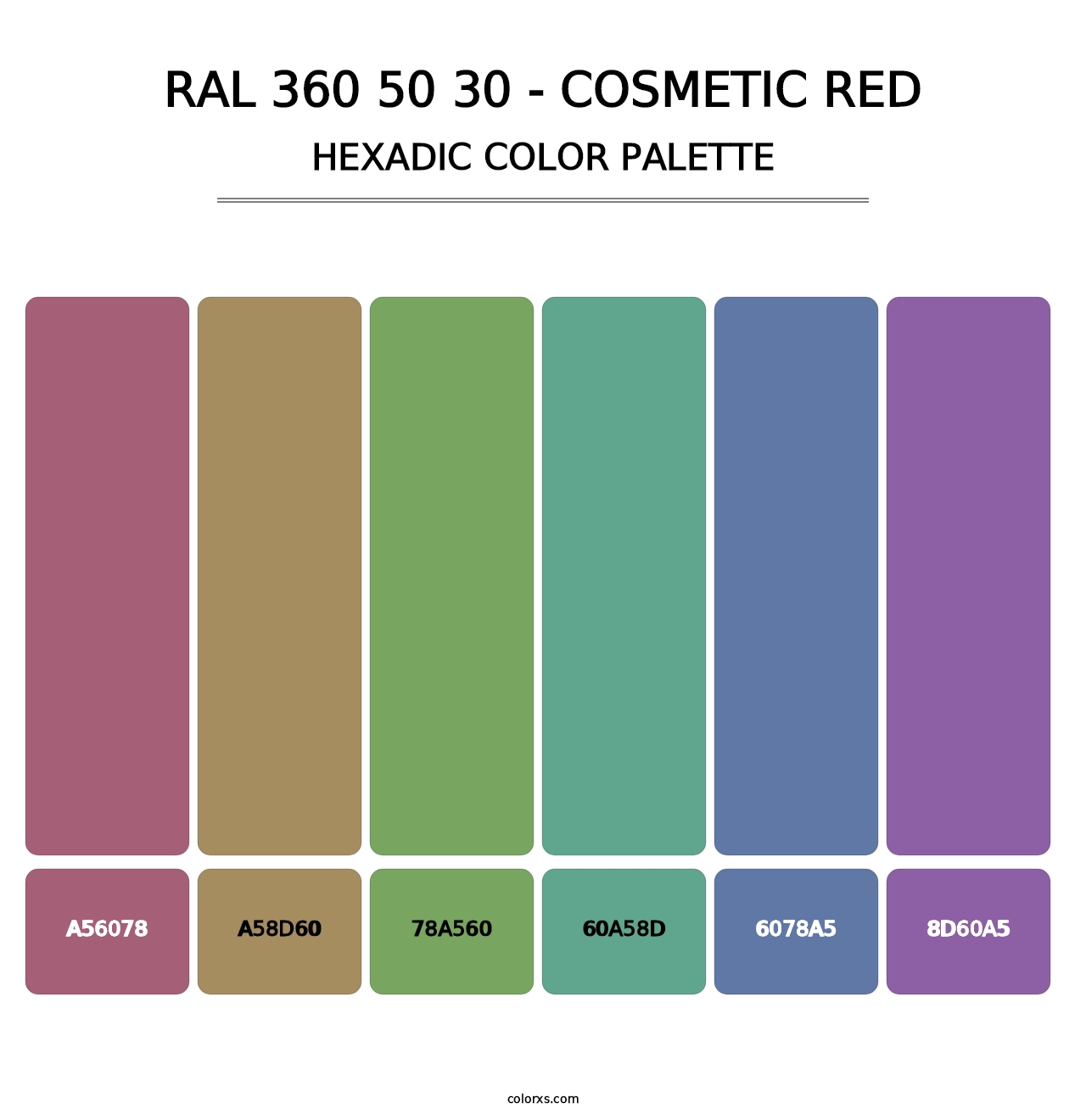 RAL 360 50 30 - Cosmetic Red - Hexadic Color Palette
