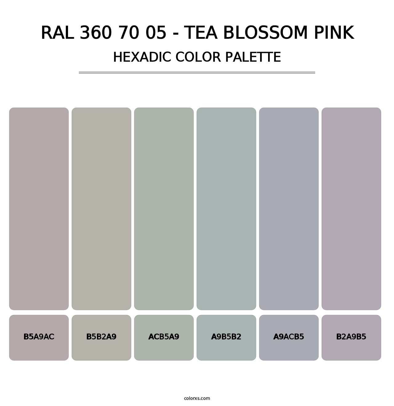 RAL 360 70 05 - Tea Blossom Pink - Hexadic Color Palette