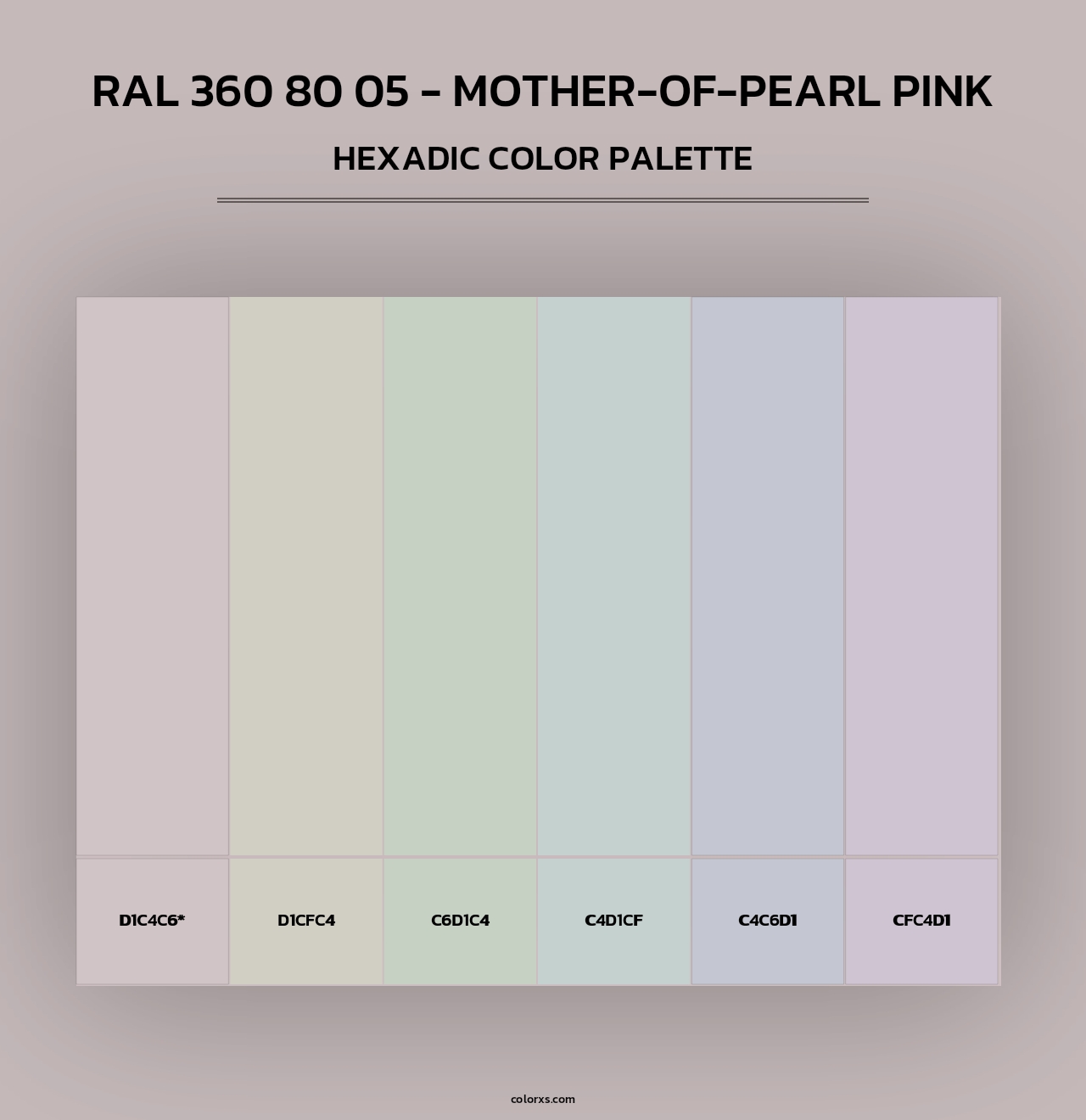 RAL 360 80 05 - Mother-Of-Pearl Pink - Hexadic Color Palette