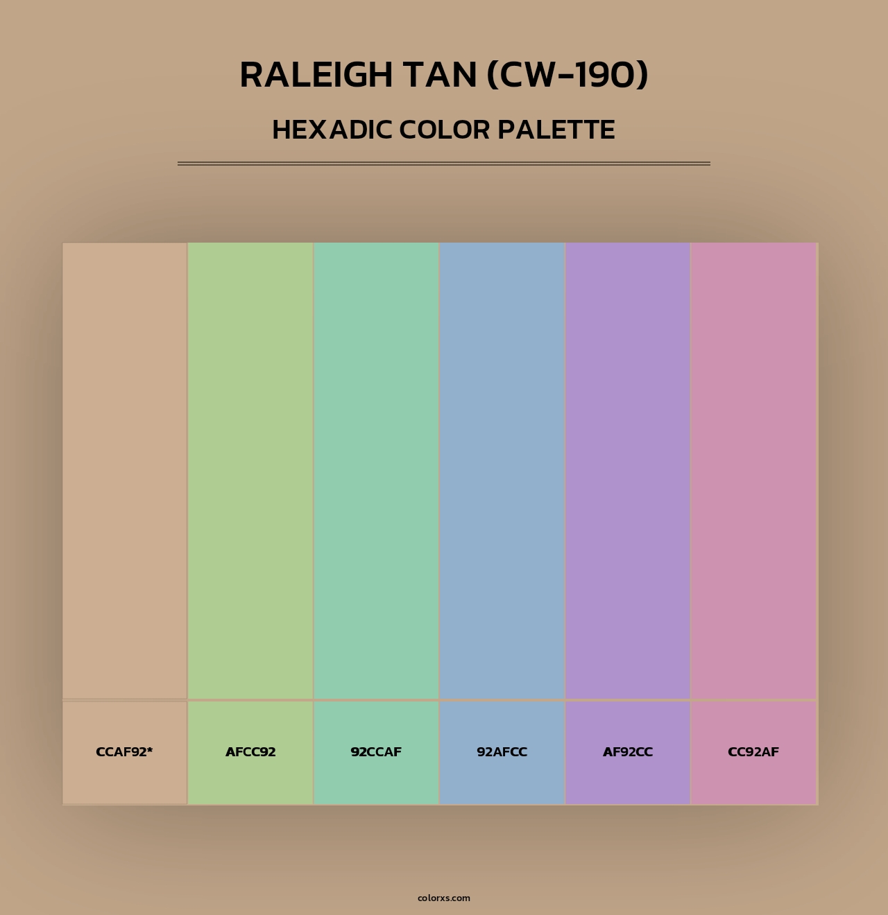 Raleigh Tan (CW-190) - Hexadic Color Palette
