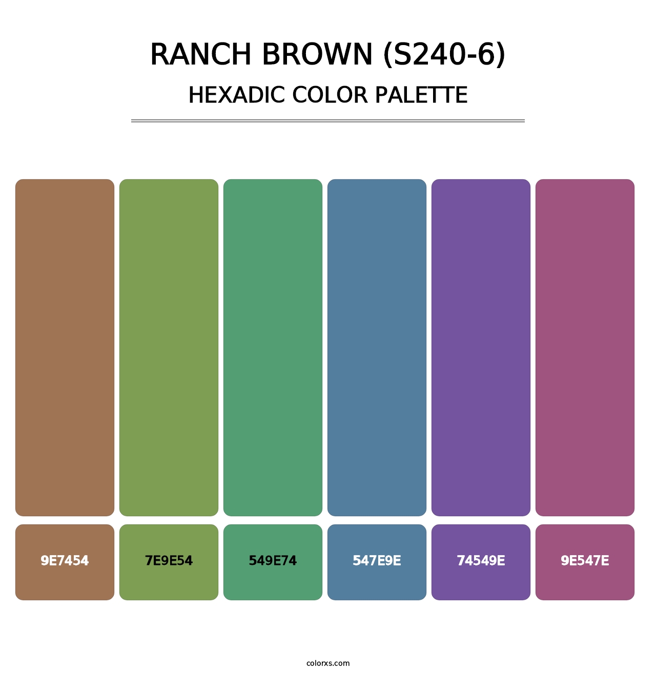 Ranch Brown (S240-6) - Hexadic Color Palette