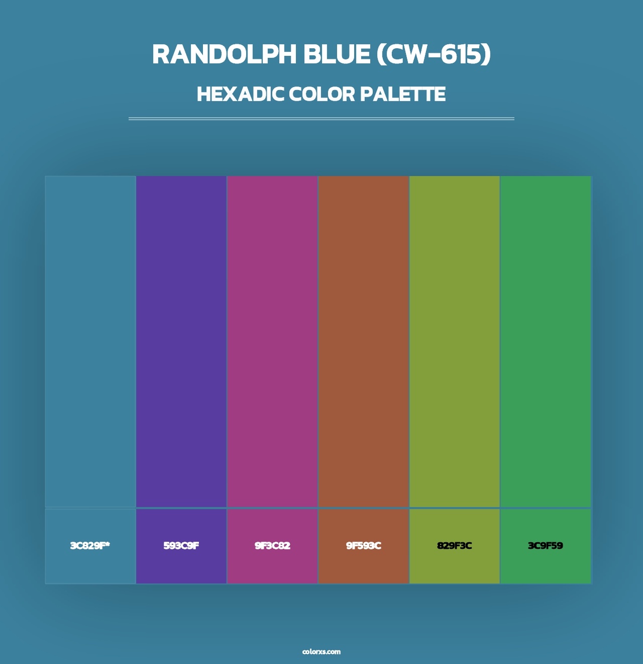 Randolph Blue (CW-615) - Hexadic Color Palette