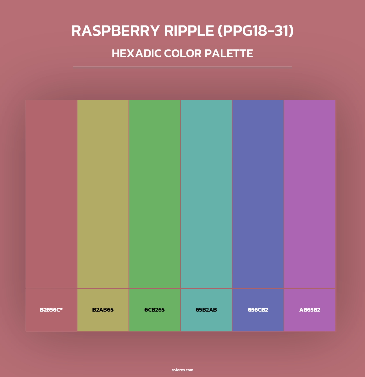 Raspberry Ripple (PPG18-31) - Hexadic Color Palette