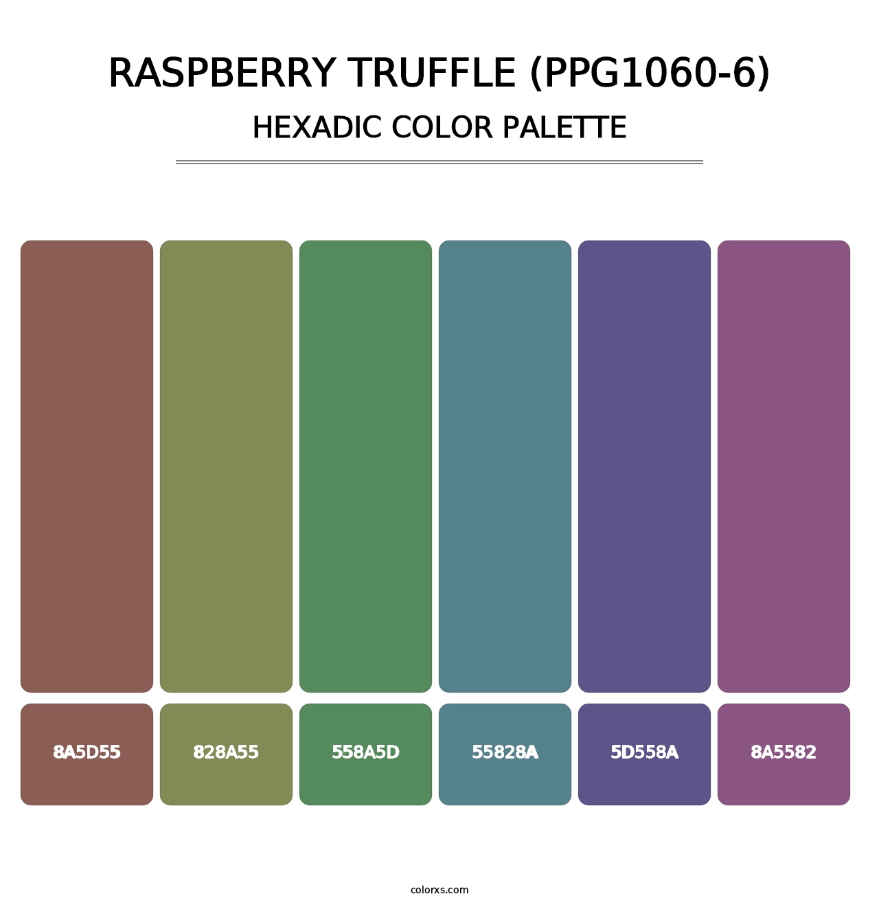 Raspberry Truffle (PPG1060-6) - Hexadic Color Palette
