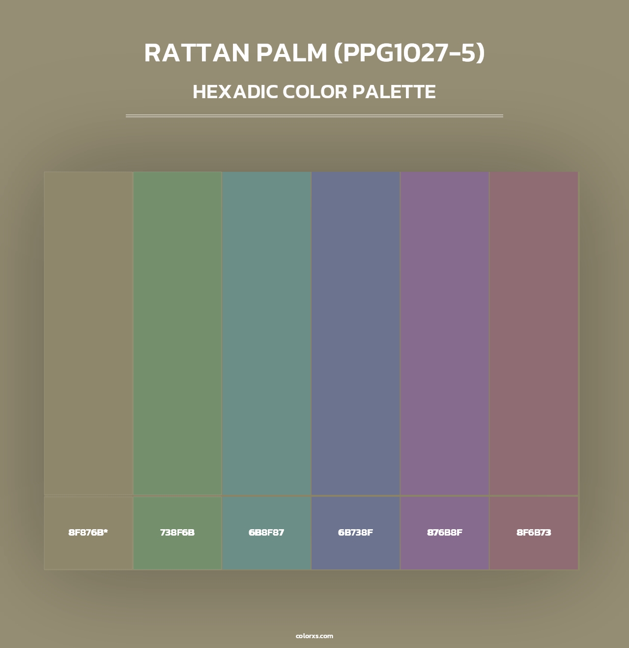 Rattan Palm (PPG1027-5) - Hexadic Color Palette