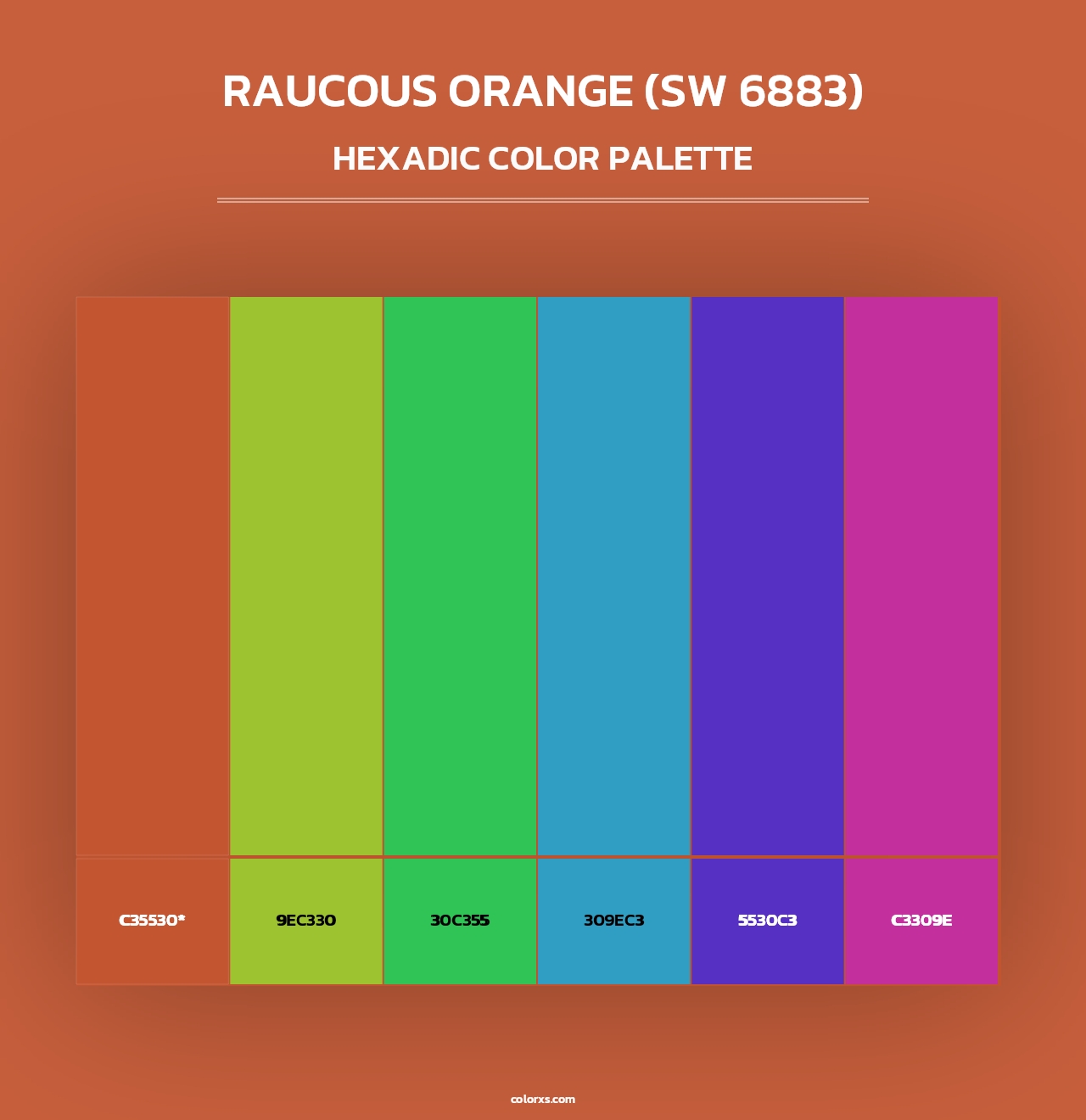 Raucous Orange (SW 6883) - Hexadic Color Palette