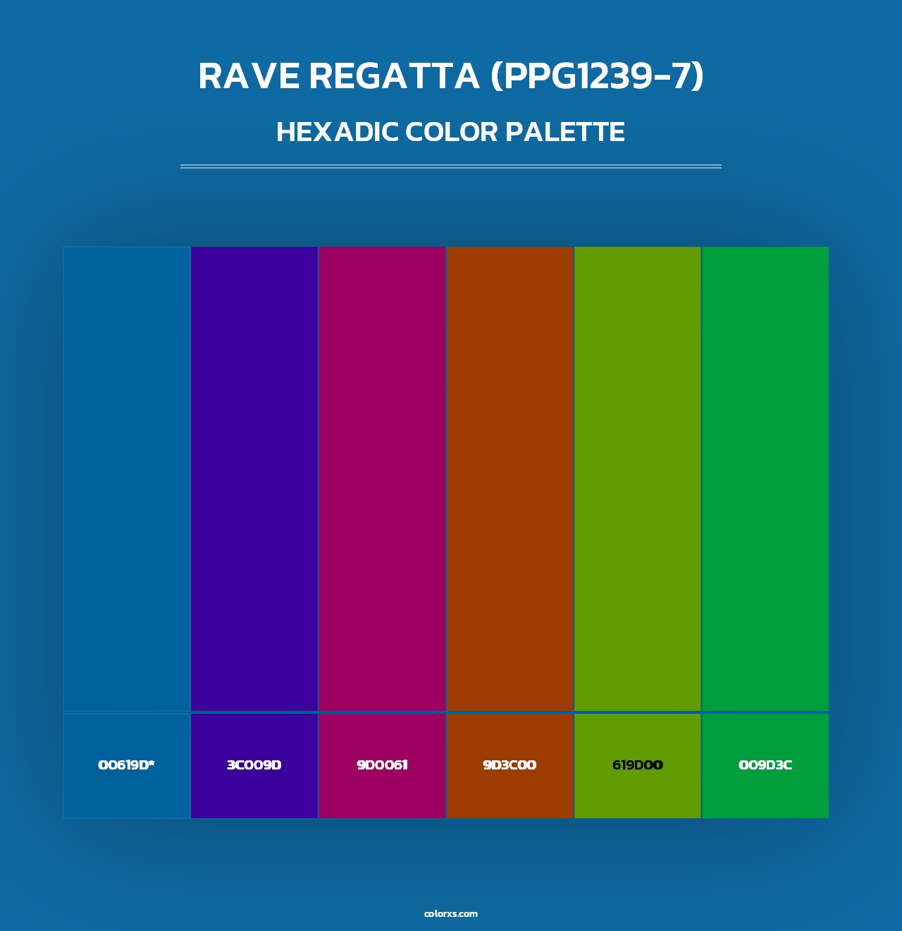 Rave Regatta (PPG1239-7) - Hexadic Color Palette