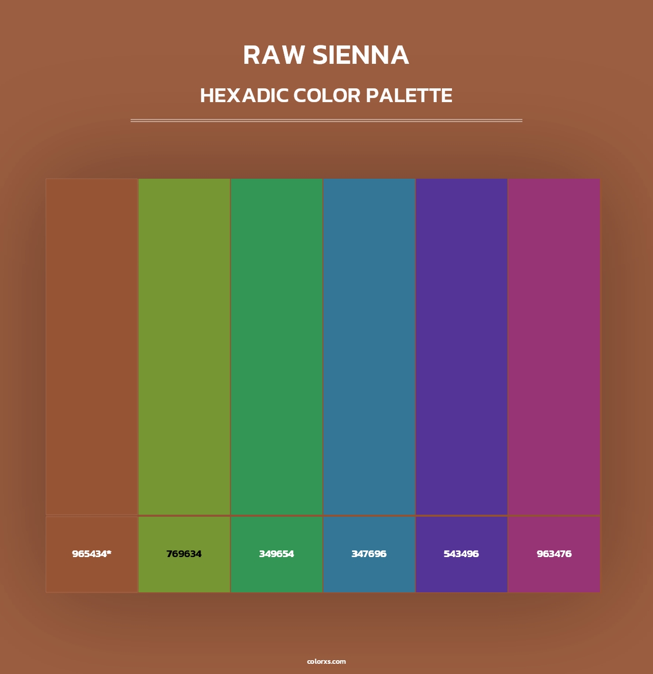Raw Sienna - Hexadic Color Palette