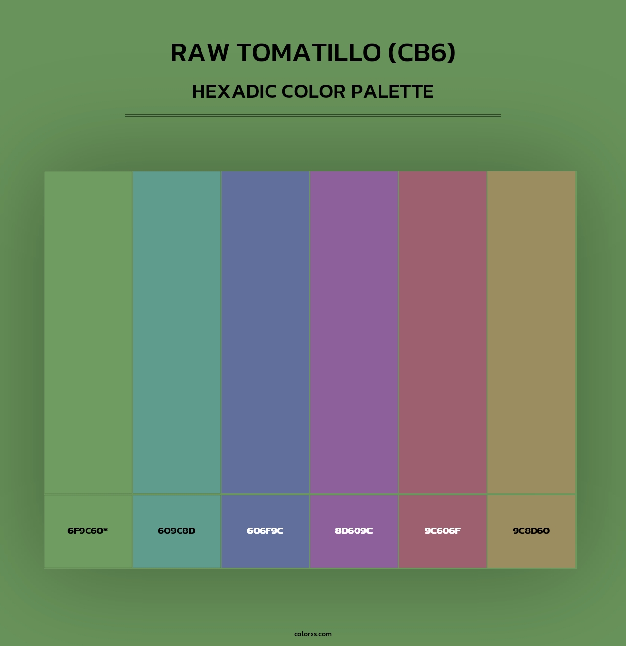 Raw Tomatillo (CB6) - Hexadic Color Palette