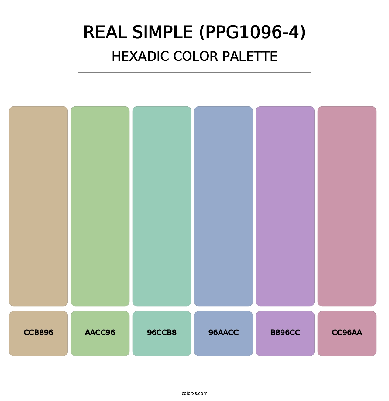 Real Simple (PPG1096-4) - Hexadic Color Palette