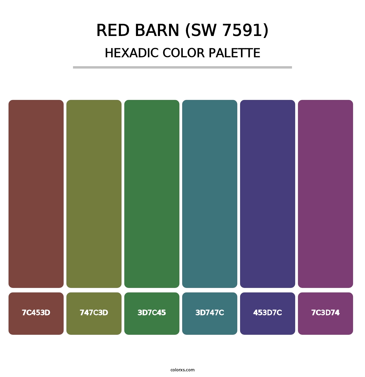 Red Barn (SW 7591) - Hexadic Color Palette