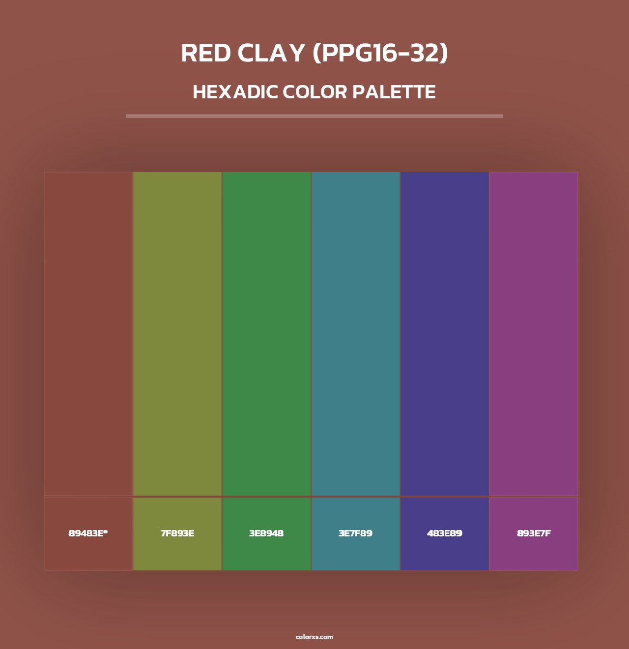 Red Clay (PPG16-32) - Hexadic Color Palette