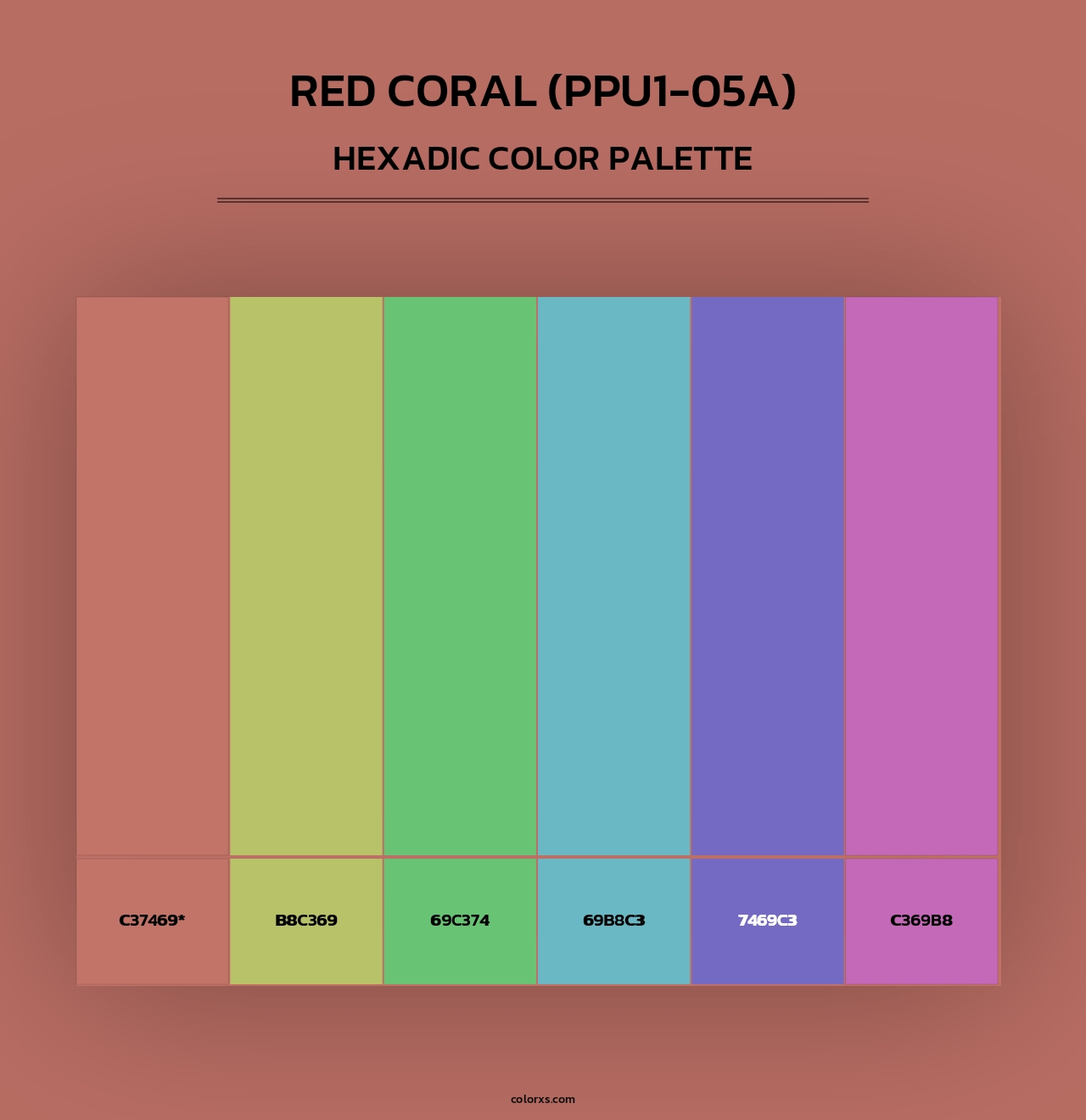 Red Coral (PPU1-05A) - Hexadic Color Palette