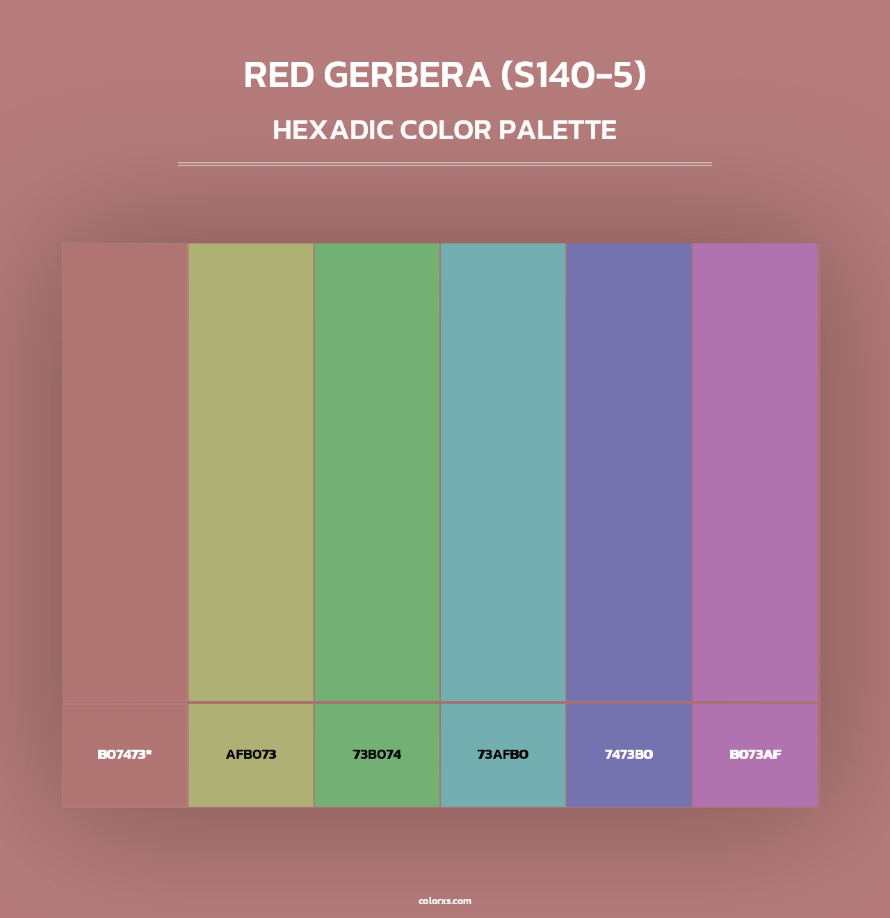 Red Gerbera (S140-5) - Hexadic Color Palette