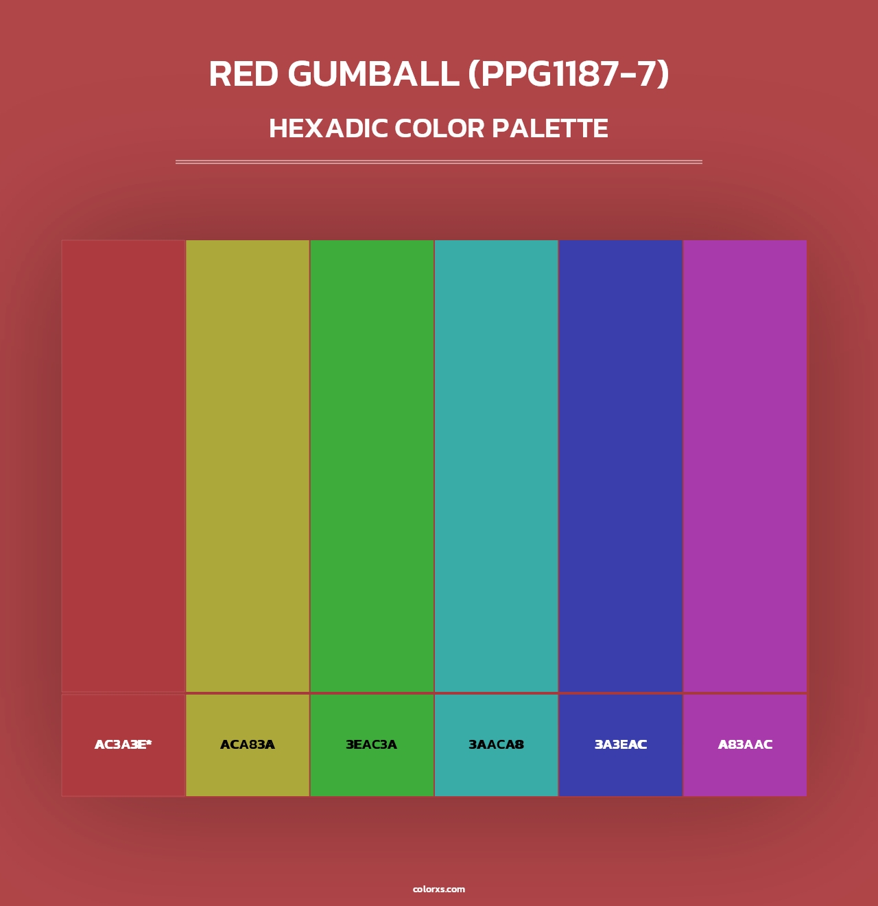 Red Gumball (PPG1187-7) - Hexadic Color Palette