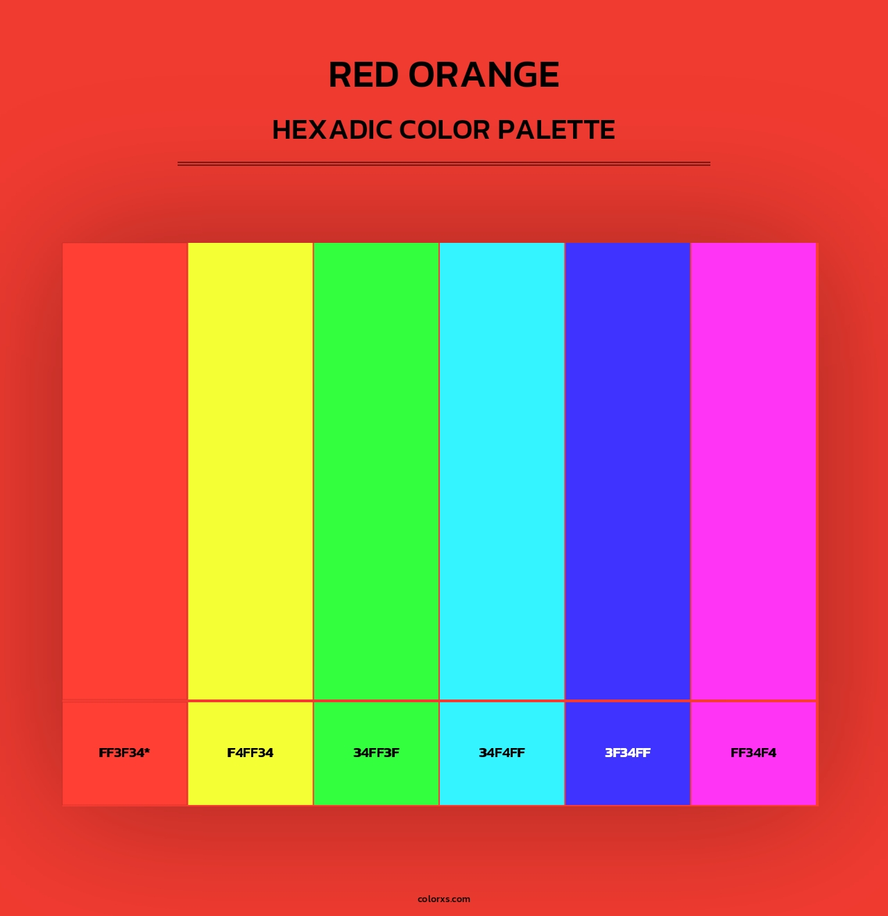 Red Orange - Hexadic Color Palette