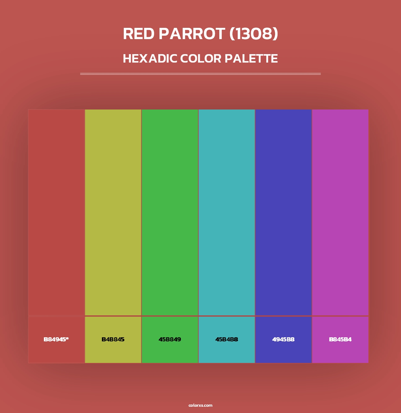 Red Parrot (1308) - Hexadic Color Palette