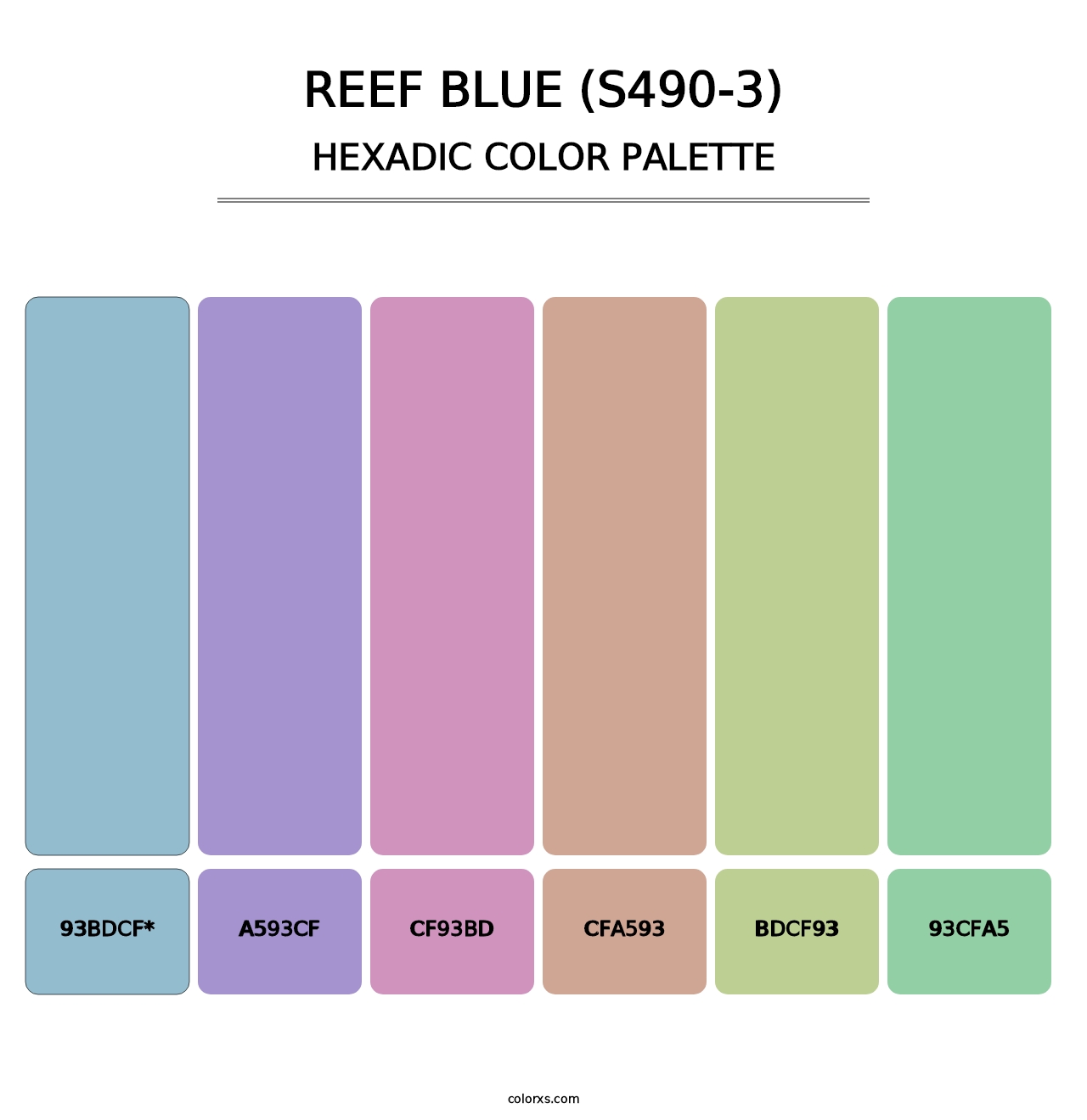 Reef Blue (S490-3) - Hexadic Color Palette