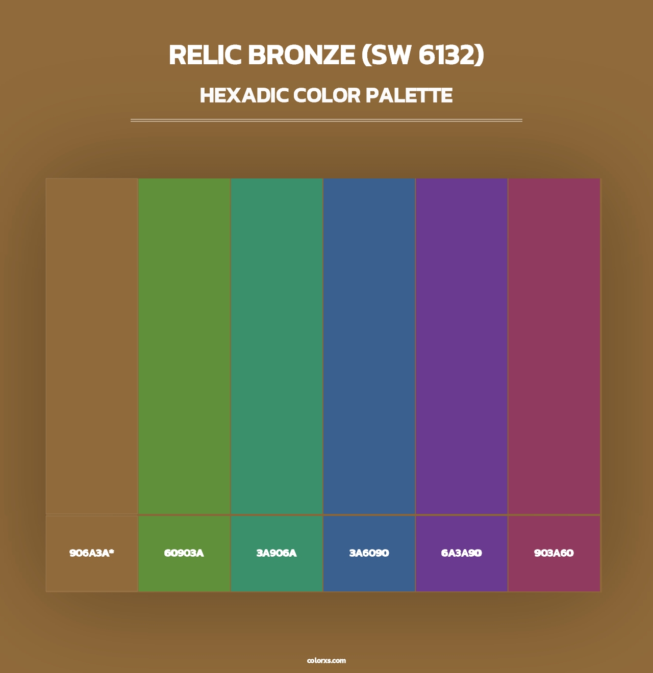 Relic Bronze (SW 6132) - Hexadic Color Palette