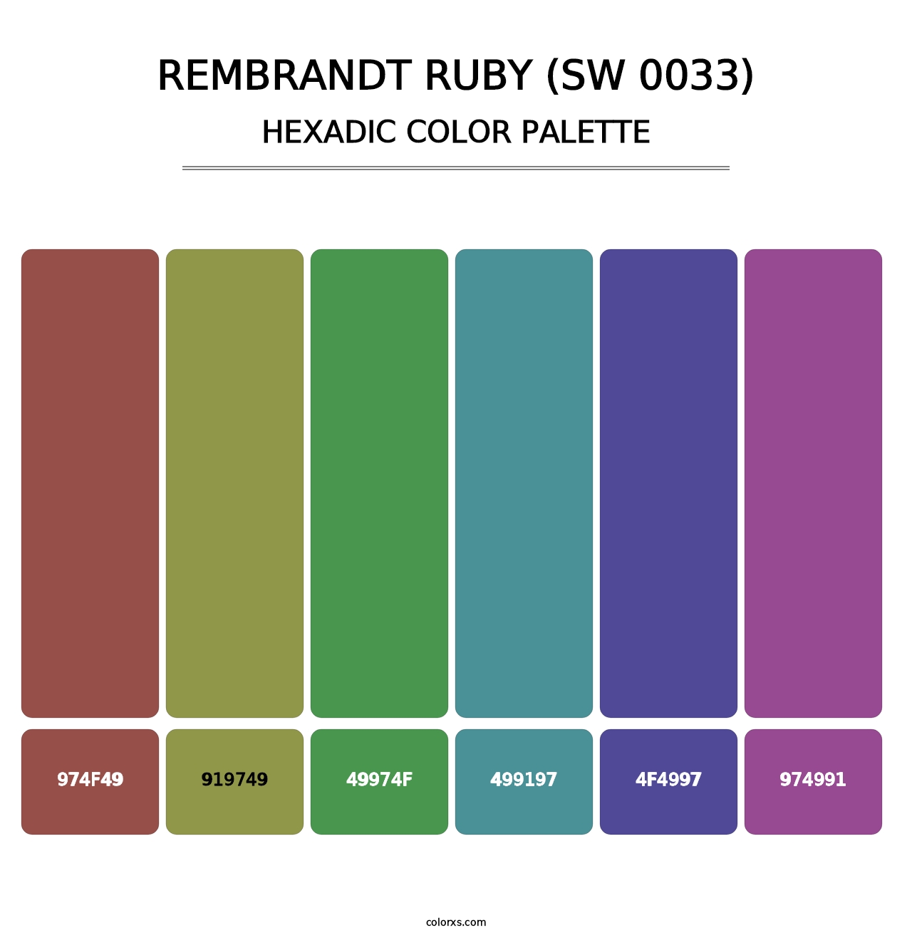 Rembrandt Ruby (SW 0033) - Hexadic Color Palette