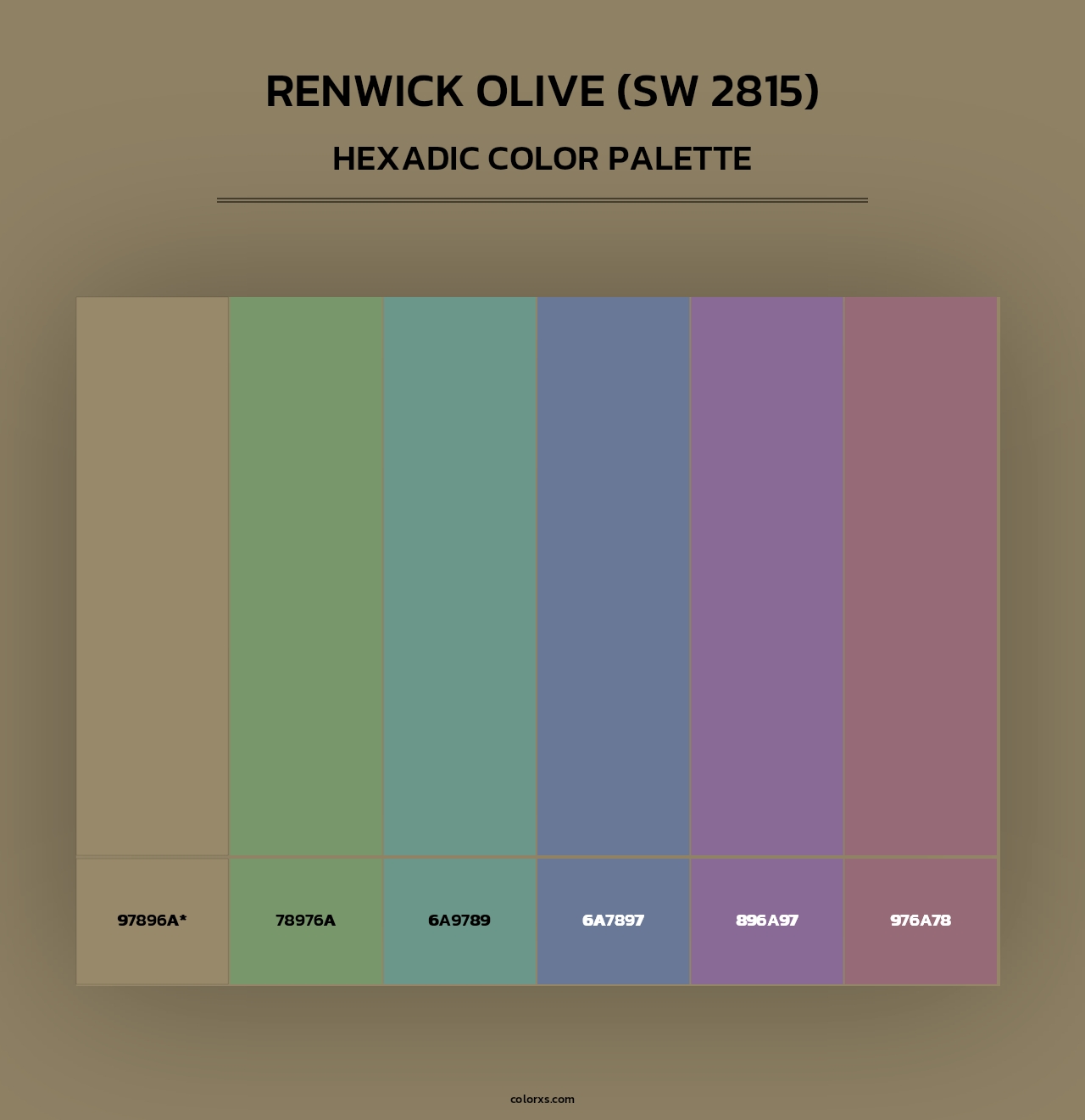 Renwick Olive (SW 2815) - Hexadic Color Palette