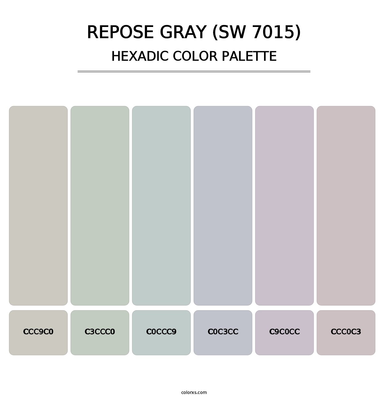 Repose Gray (SW 7015) - Hexadic Color Palette