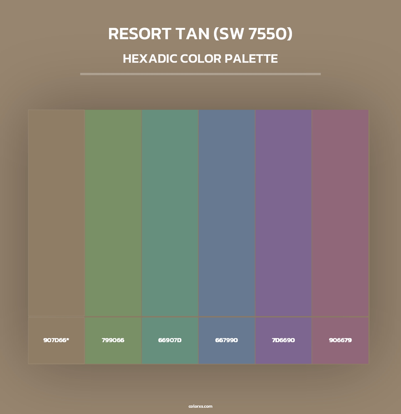 Resort Tan (SW 7550) - Hexadic Color Palette