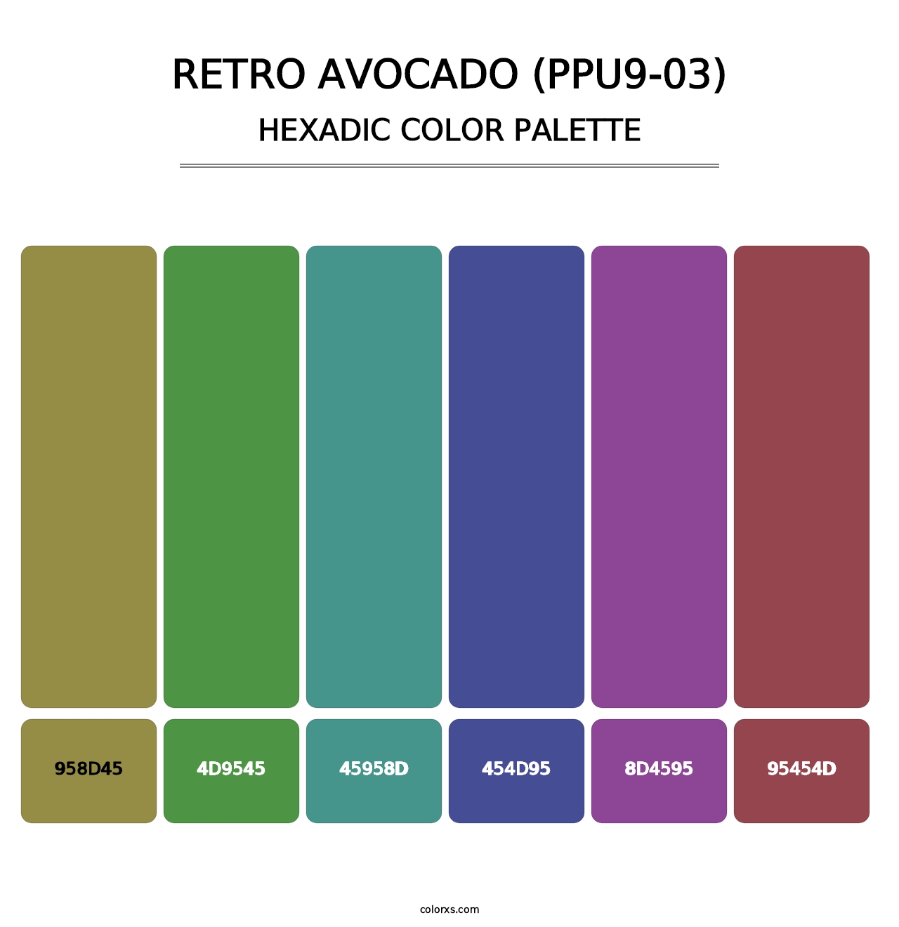 Retro Avocado (PPU9-03) - Hexadic Color Palette