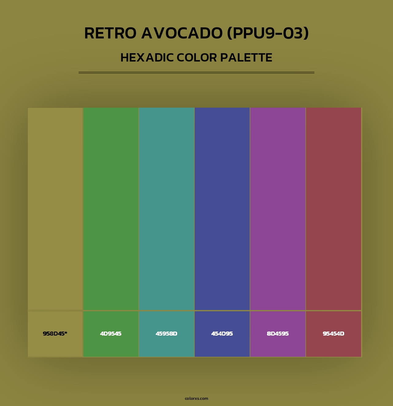 Retro Avocado (PPU9-03) - Hexadic Color Palette